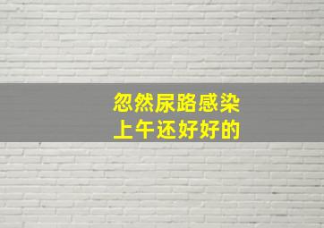 忽然尿路感染 上午还好好的